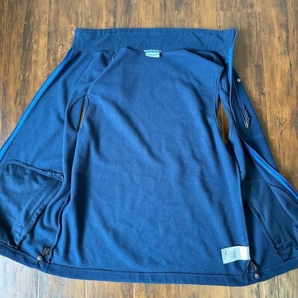 COLUMBIA Mens Full-Zip Fast Trek Fleece Vest in Navy - Picture 5 of 10